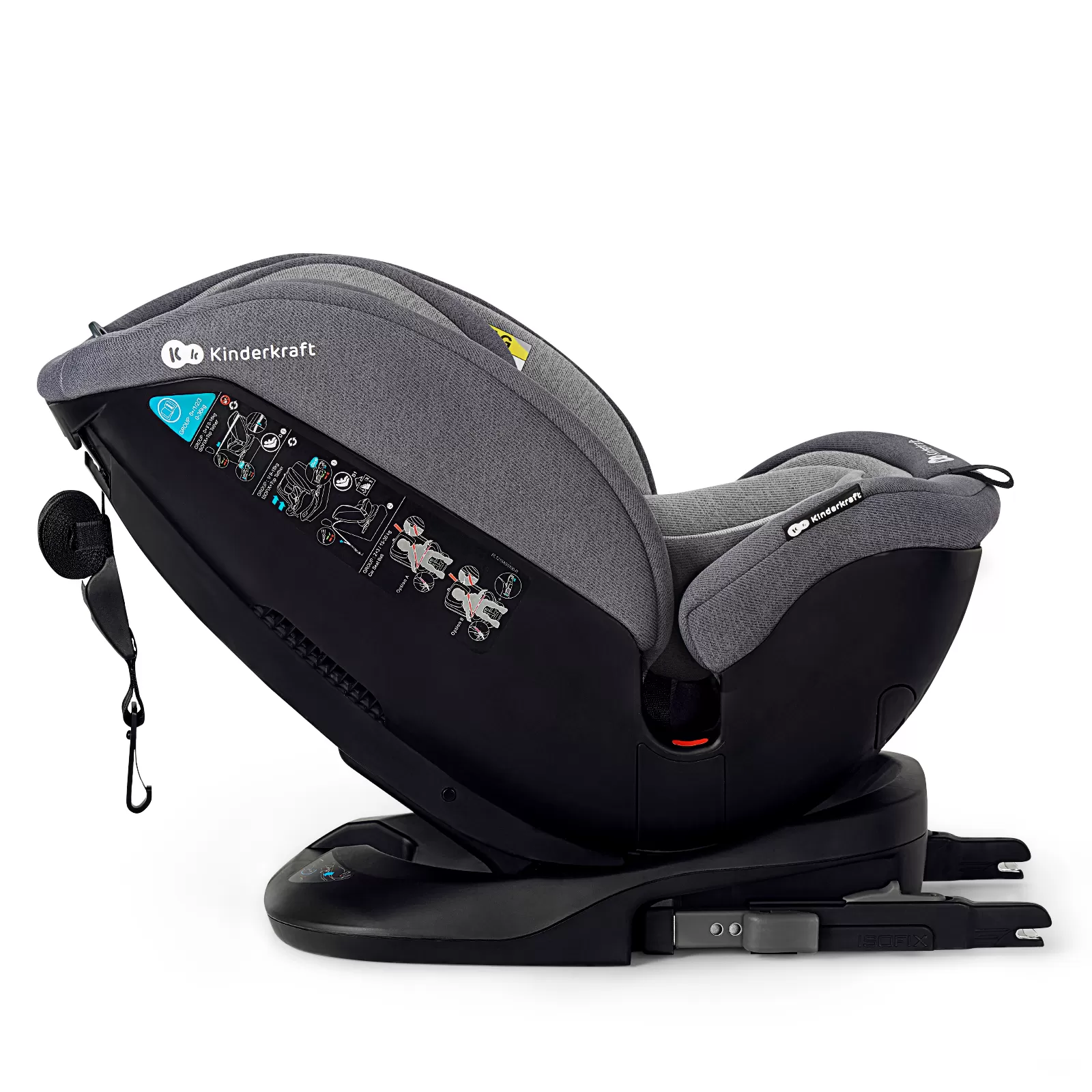 Scaun auto kinderkraft xpedition rotativ, 0-36 kg, cu isofix, grey, varsta de la 0 luni la 12 ani [9]