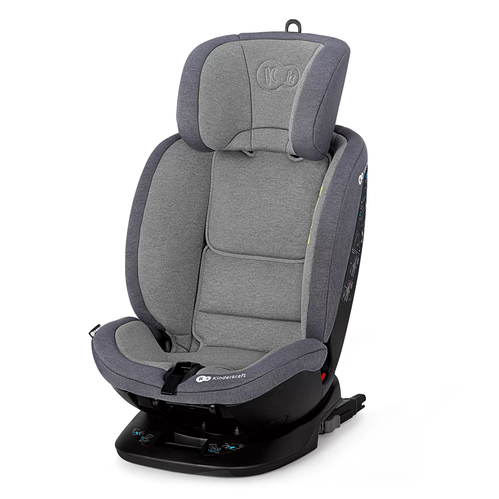 Scaun auto kinderkraft xpedition rotativ, 0-36 kg, cu isofix, grey, varsta de la 0 luni la 12 ani [2]