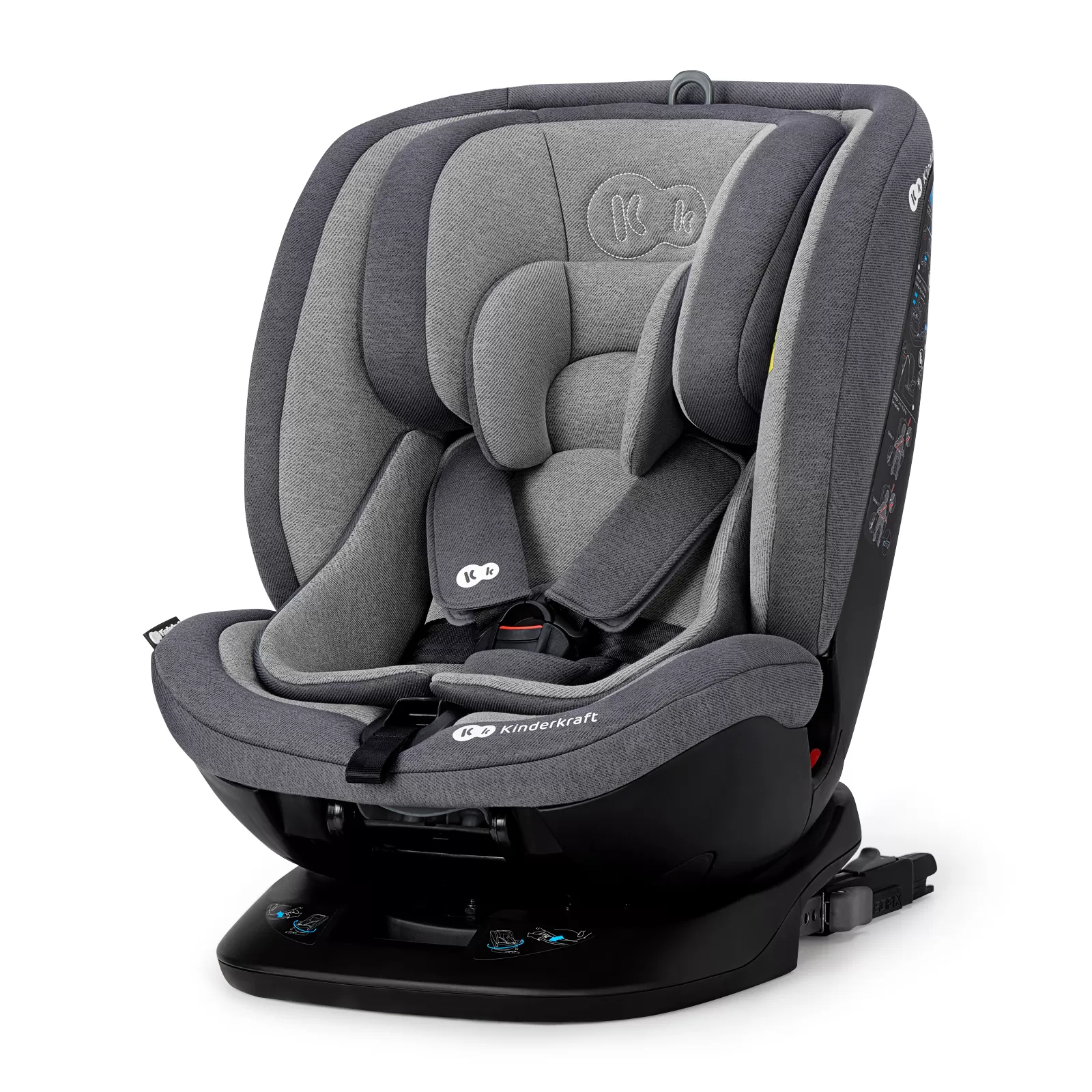 Scaun auto kinderkraft xpedition rotativ, 0-36 kg, cu isofix, grey, varsta de la 0 luni la 12 ani [1]