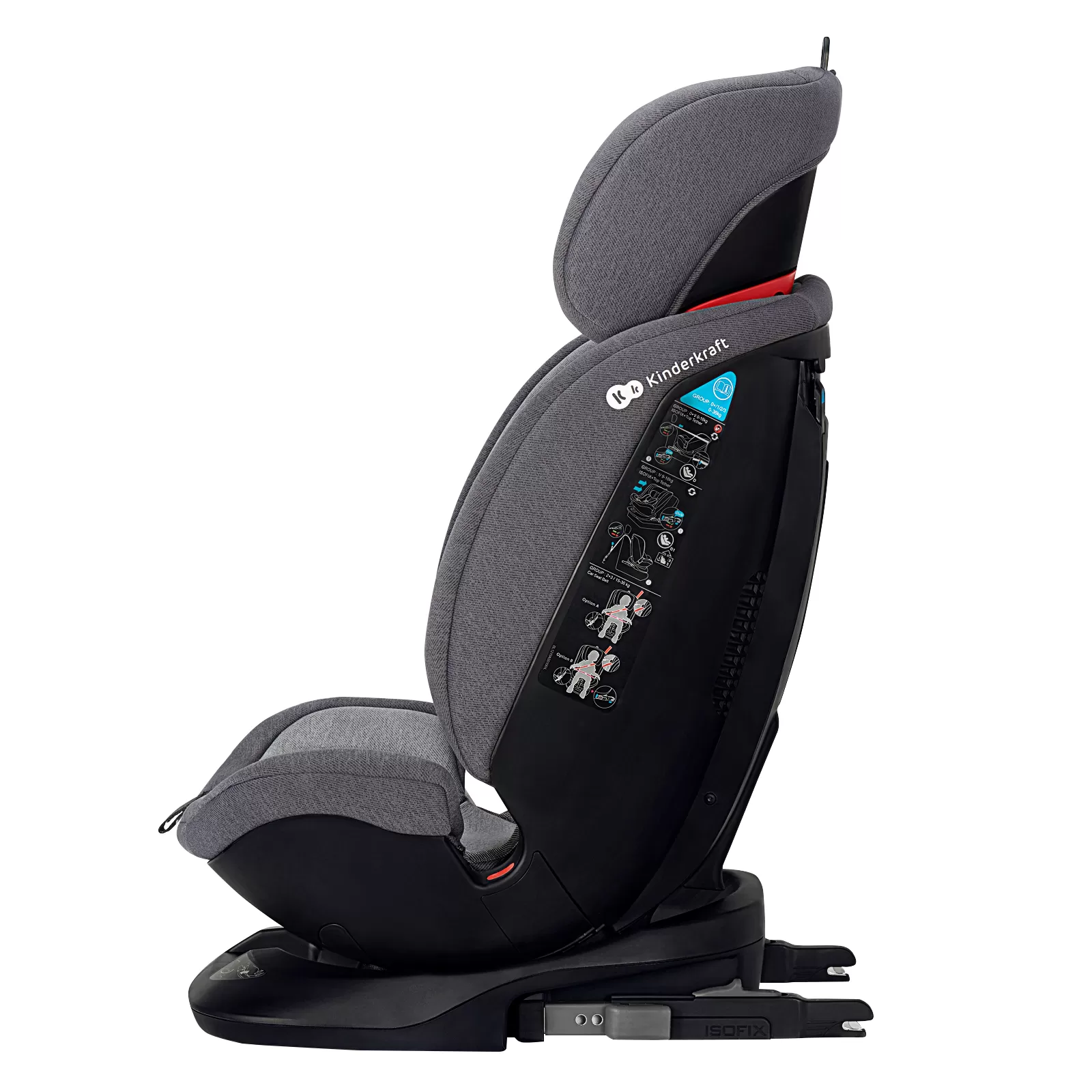 Scaun auto kinderkraft xpedition rotativ, 0-36 kg, cu isofix, grey, varsta de la 0 luni la 12 ani [11]