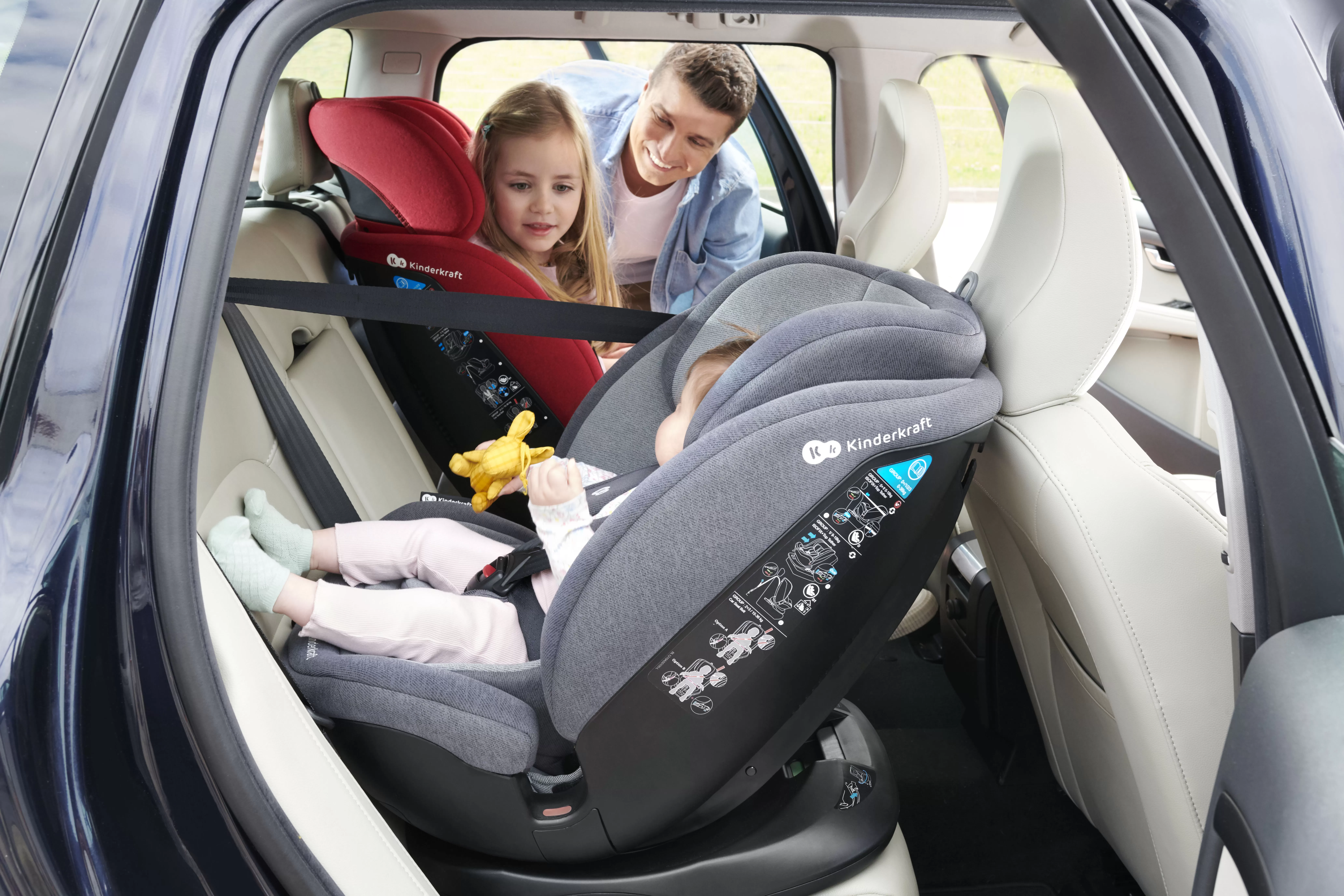 Scaun auto kinderkraft xpedition rotativ, 0-36 kg, cu isofix, grey, varsta de la 0 luni la 12 ani [6]