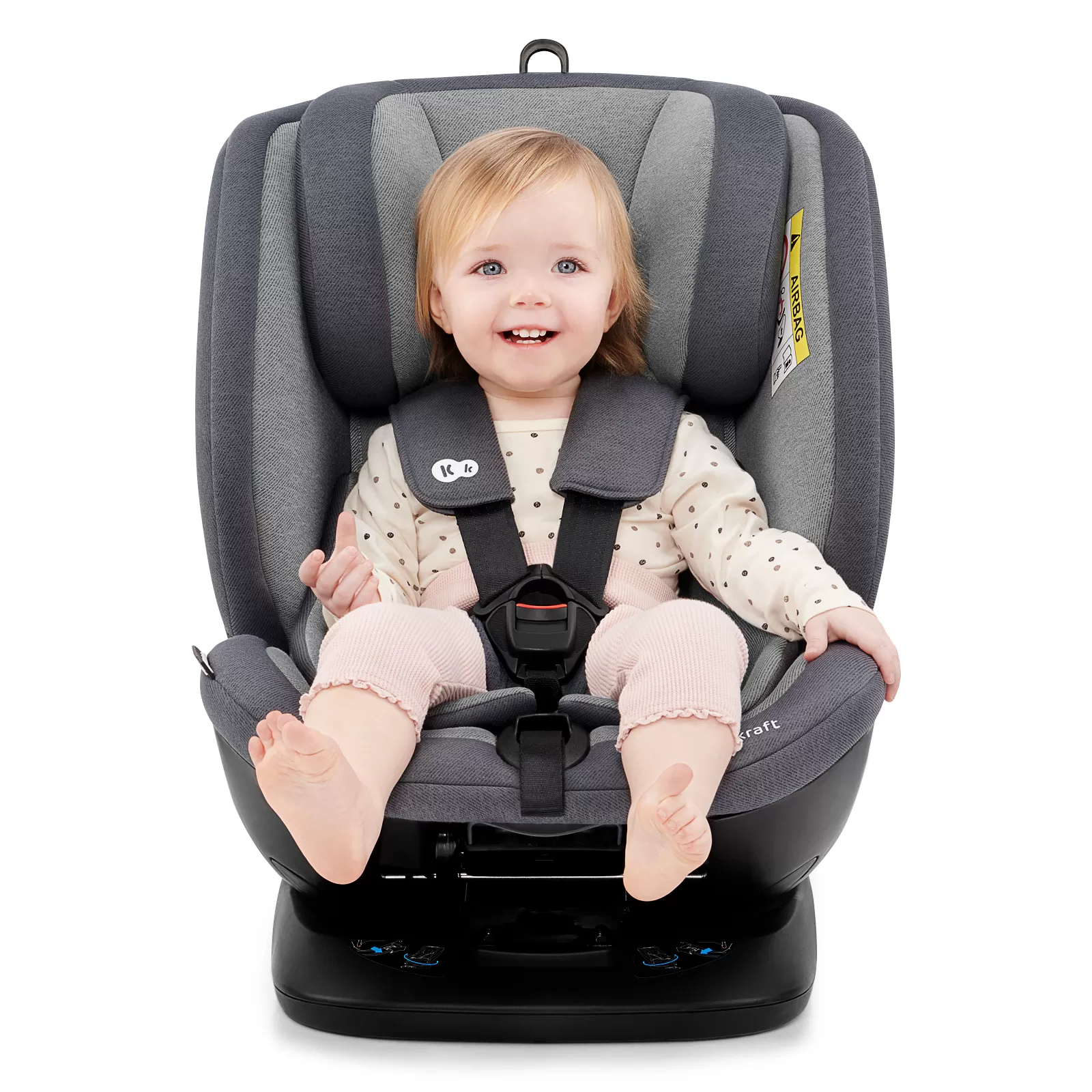 Scaun auto kinderkraft xpedition rotativ, 0-36 kg, cu isofix, grey, varsta de la 0 luni la 12 ani [4]
