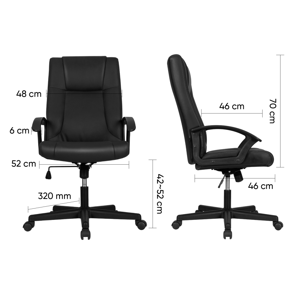 Scaun birou executive imitatie piele, sist roti nylon 4514 deli [5]