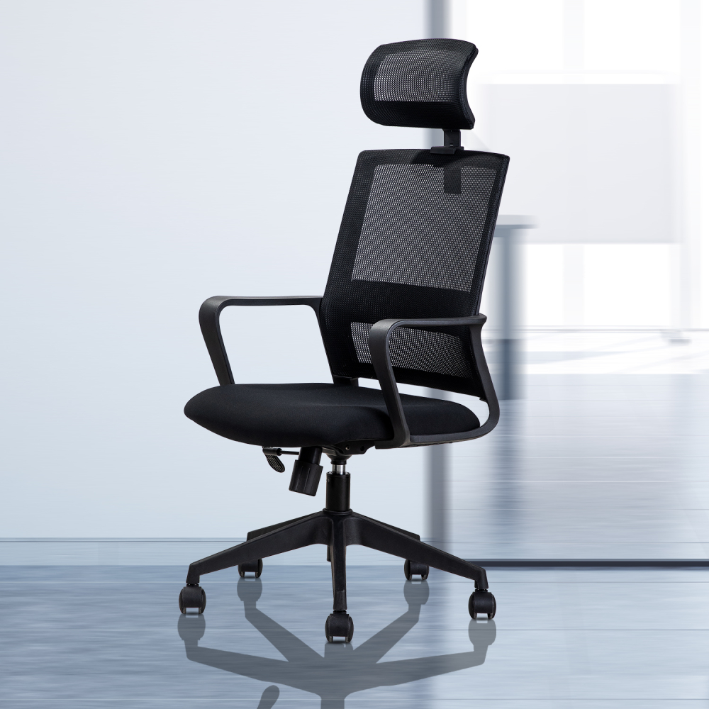 Scaun birou executive spatar mesh, sist roti nylon, tetiera 4503 deli [2]