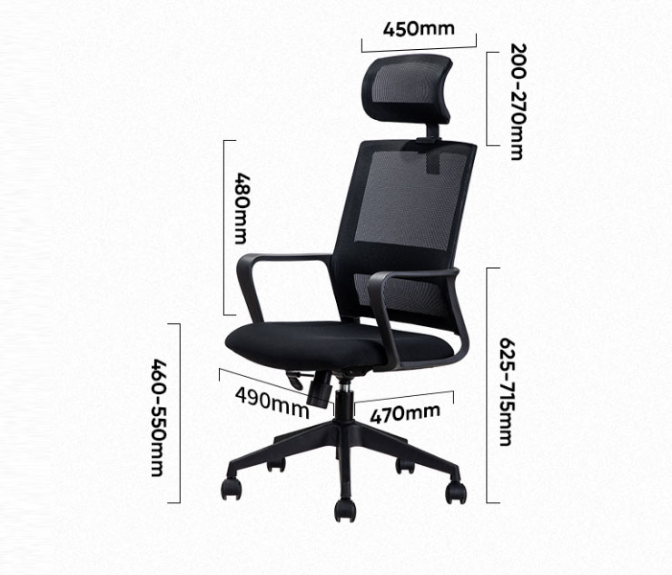 Scaun birou executive spatar mesh, sist roti nylon, tetiera 4503 deli [4]