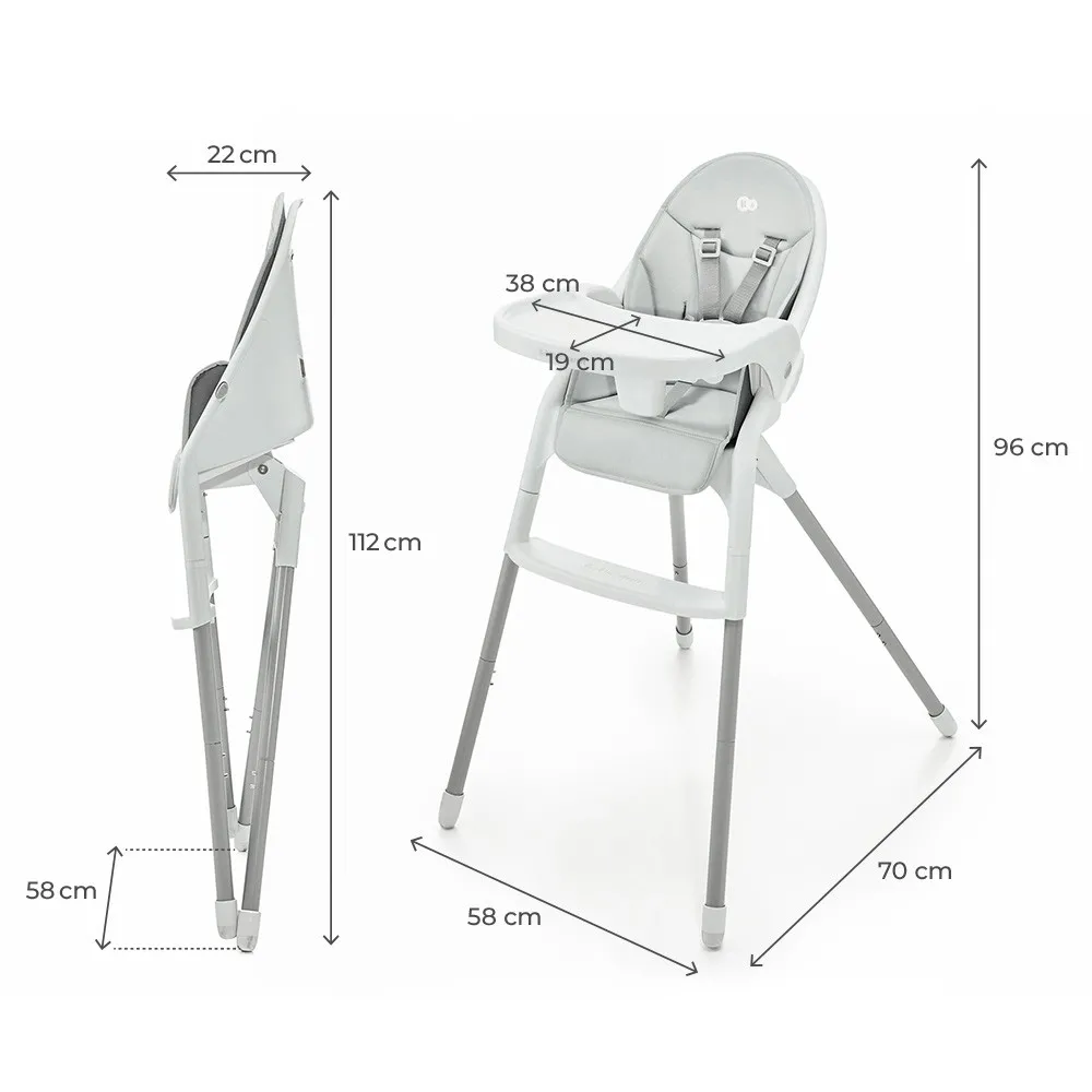 Scaun de masa kinderkraft dinnly, grey, copii varsta 6 luni pana la 3 ani [8]