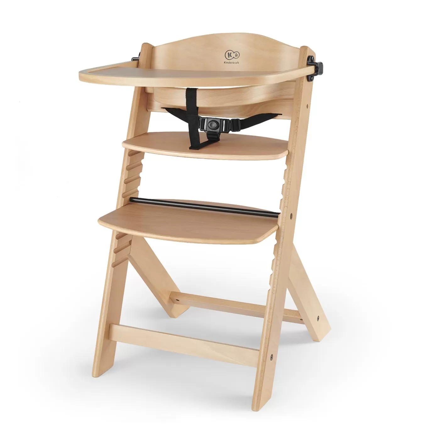 Scaun de masa kinderkraft enock, 3 in 1, lemn nature, varsta de la 6 luni la 3 ani [1]