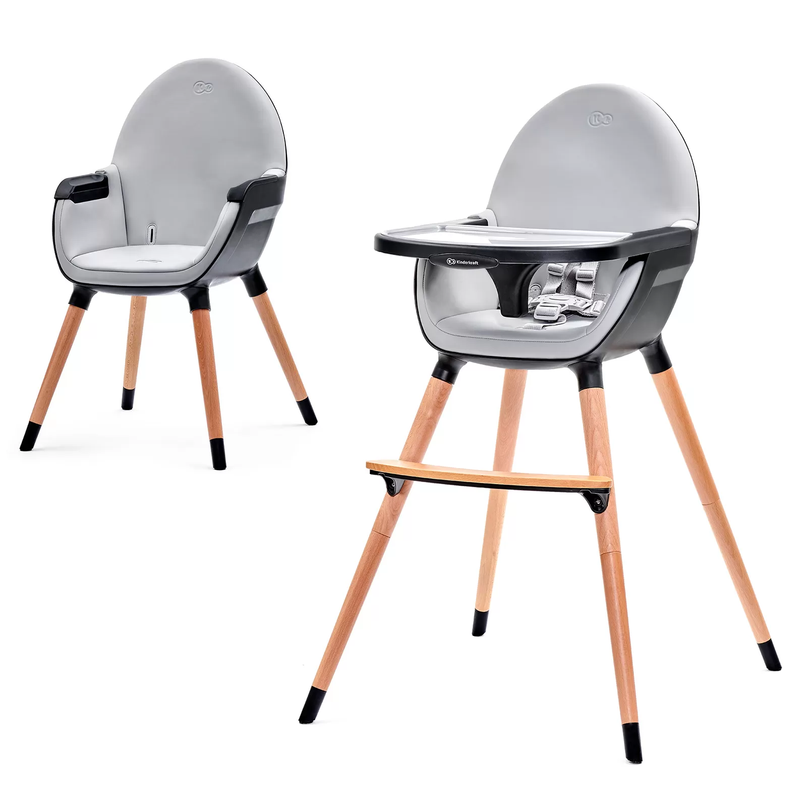 Scaun de masa kinderkraft fini, 2 in 1, black, varsta de la 6 luni la 5 ani [1]