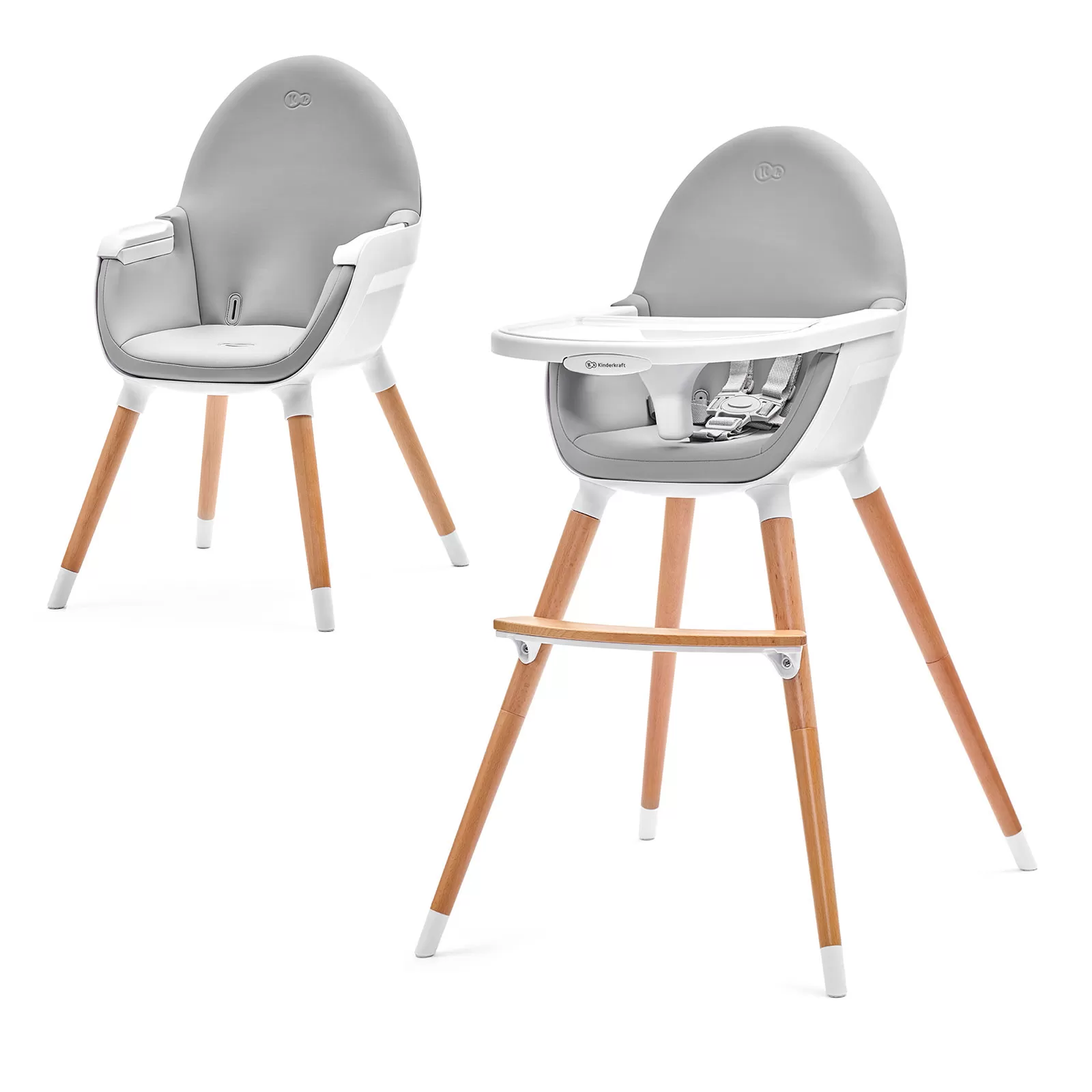 Scaun de masa kinderkraft fini, 2 in 1, grey, varsta de la 6 luni la 5 ani [1]