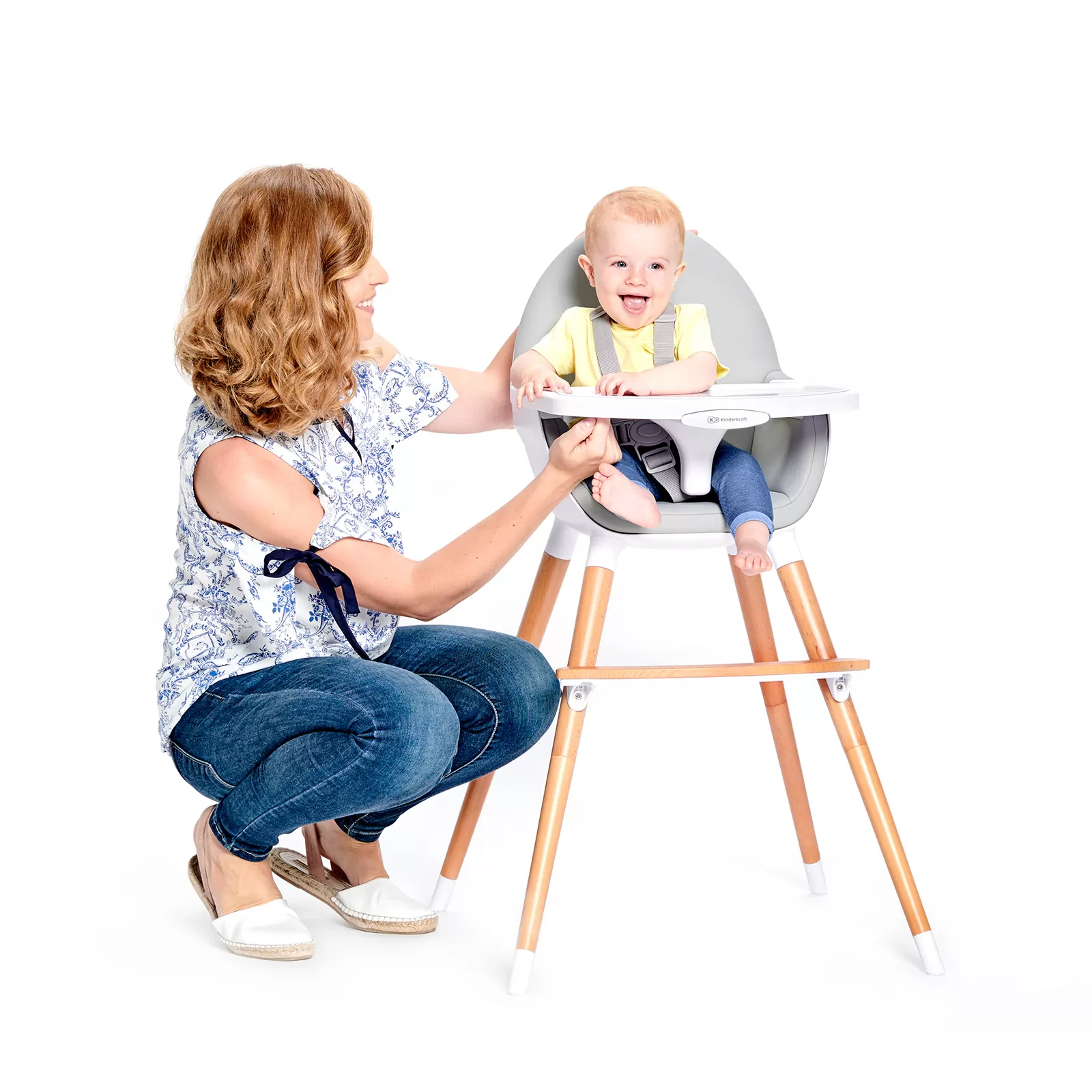 Scaun de masa kinderkraft fini, 2 in 1, grey, varsta de la 6 luni la 5 ani [3]