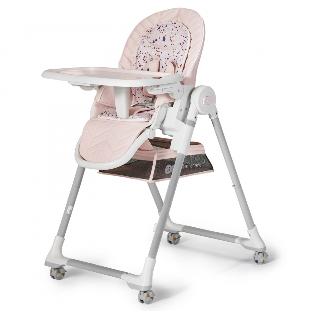 Scaun de masa kinderkraft lastree, 2 in 1, transformabil, pink, varsta de la 6 luni la 3 ani [2]
