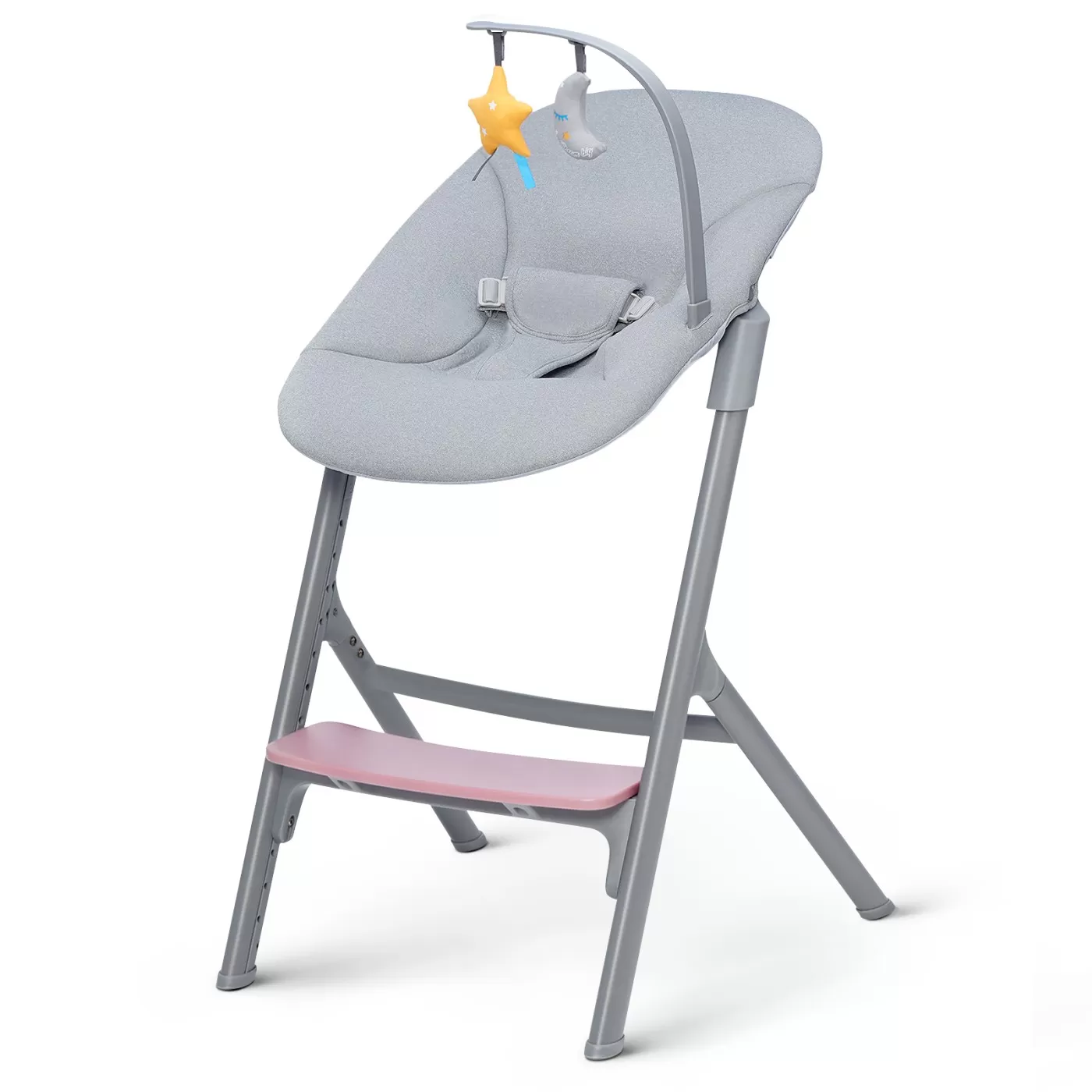Scaun de masa kinderkraft livy, pink + leagan calmee pink, varsta de la 6 luni la 3 ani [2]
