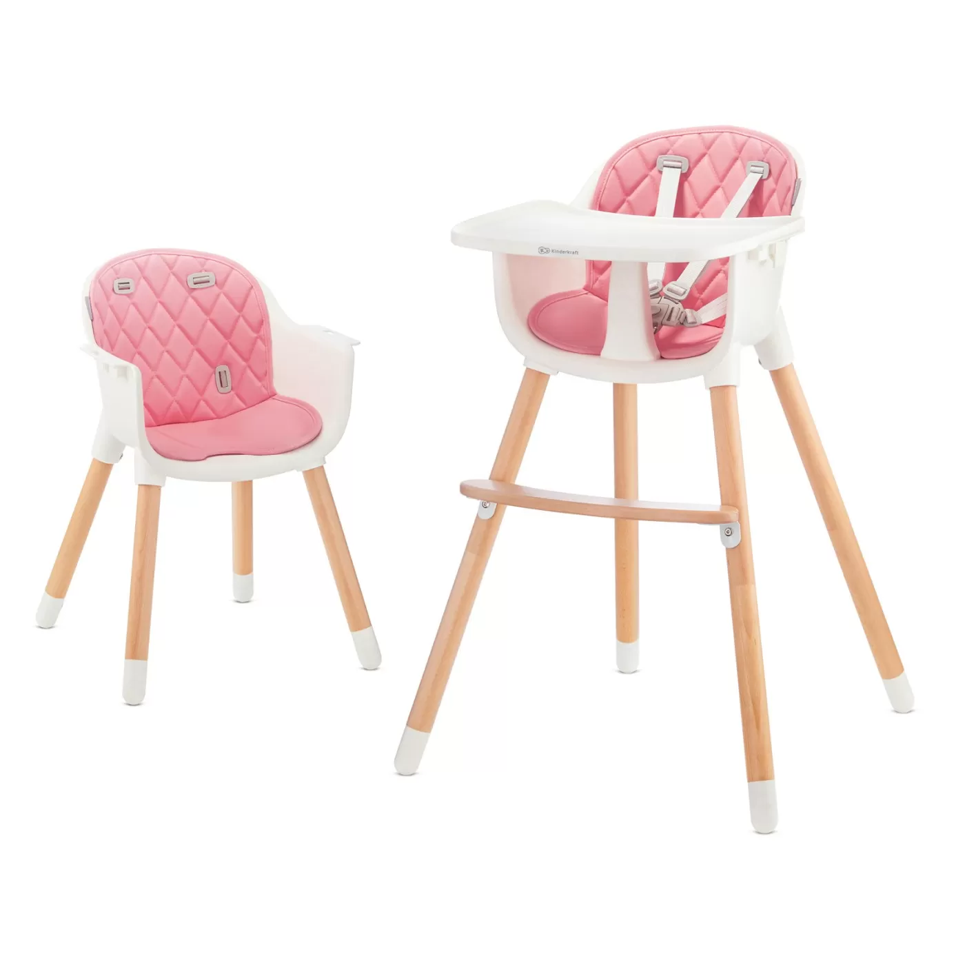 Scaun de masa kinderkraft sienna, 2 in 1, pink, varsta de la 6 luni la 4 ani [1]