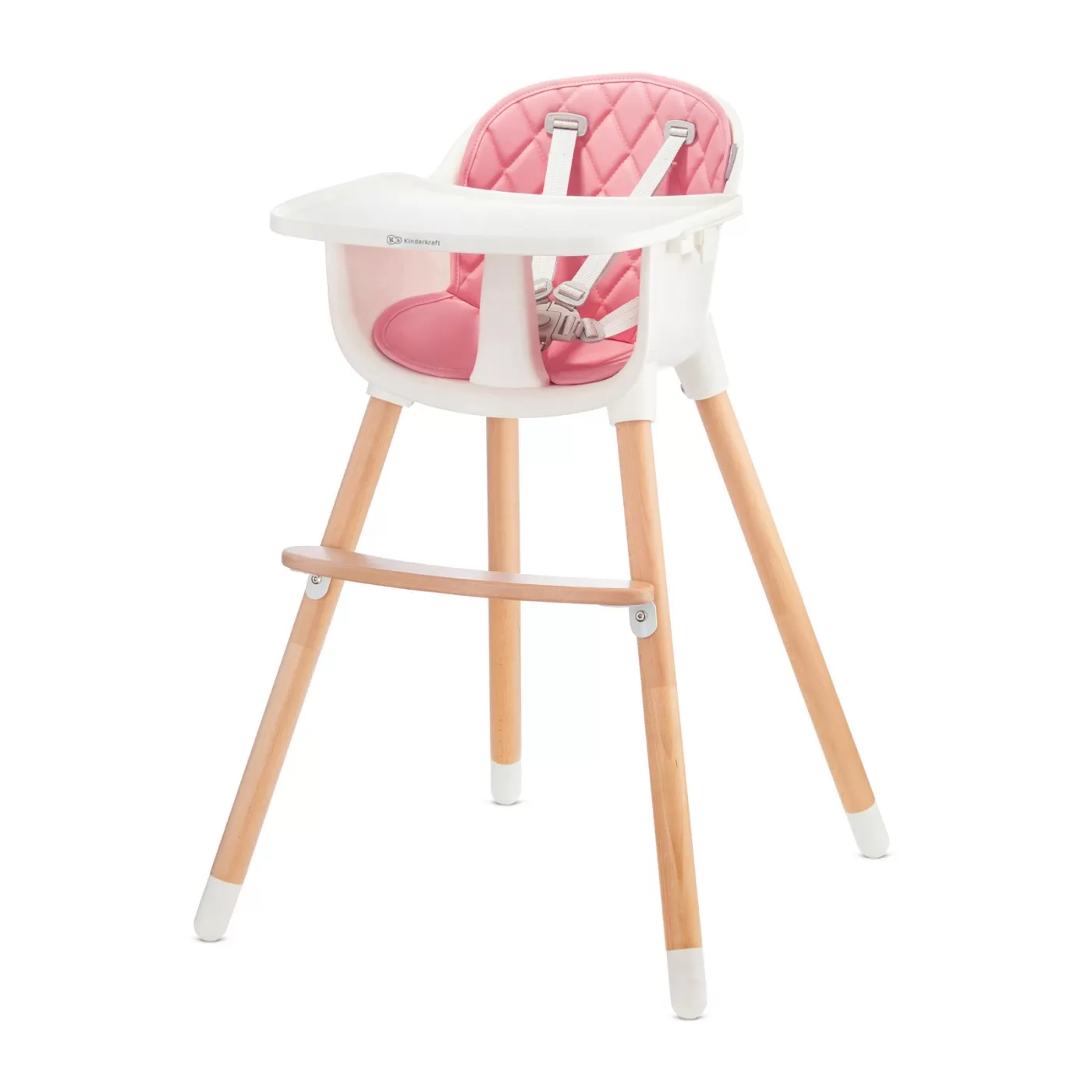 Scaun de masa kinderkraft sienna, 2 in 1, pink, varsta de la 6 luni la 4 ani [2]