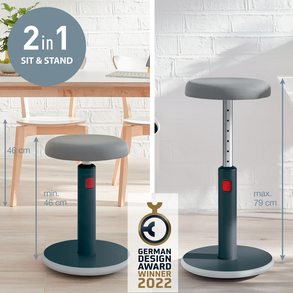 Scaun ergonomic pt pozitie sezut/in picioare gri antracit leitz [2]