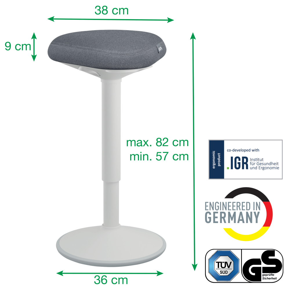Scaun ergonomic reglabil 57-82cm gri pastel leitz [5]