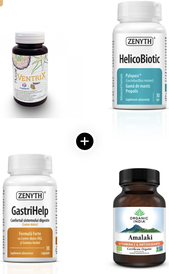 Schema tratament HELICOBACTER PYLORI ULCER,  Protocol naturist [1]