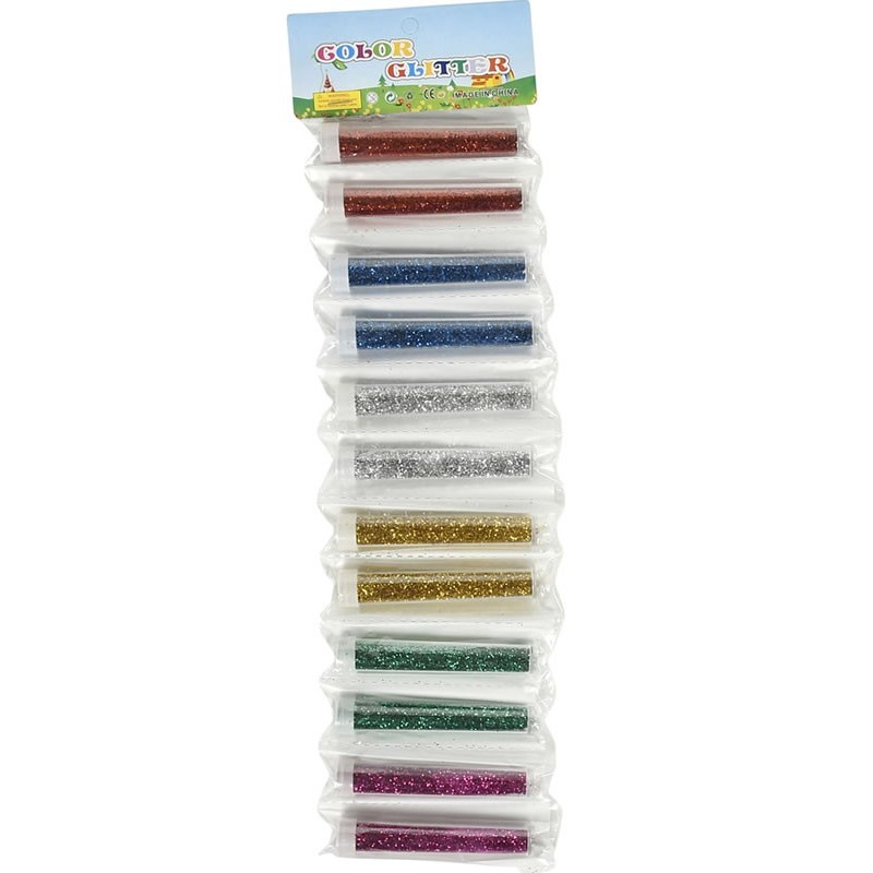 Sclipici decorativ pulbere, diverse culori, set 12 buc, Colorarte [1]