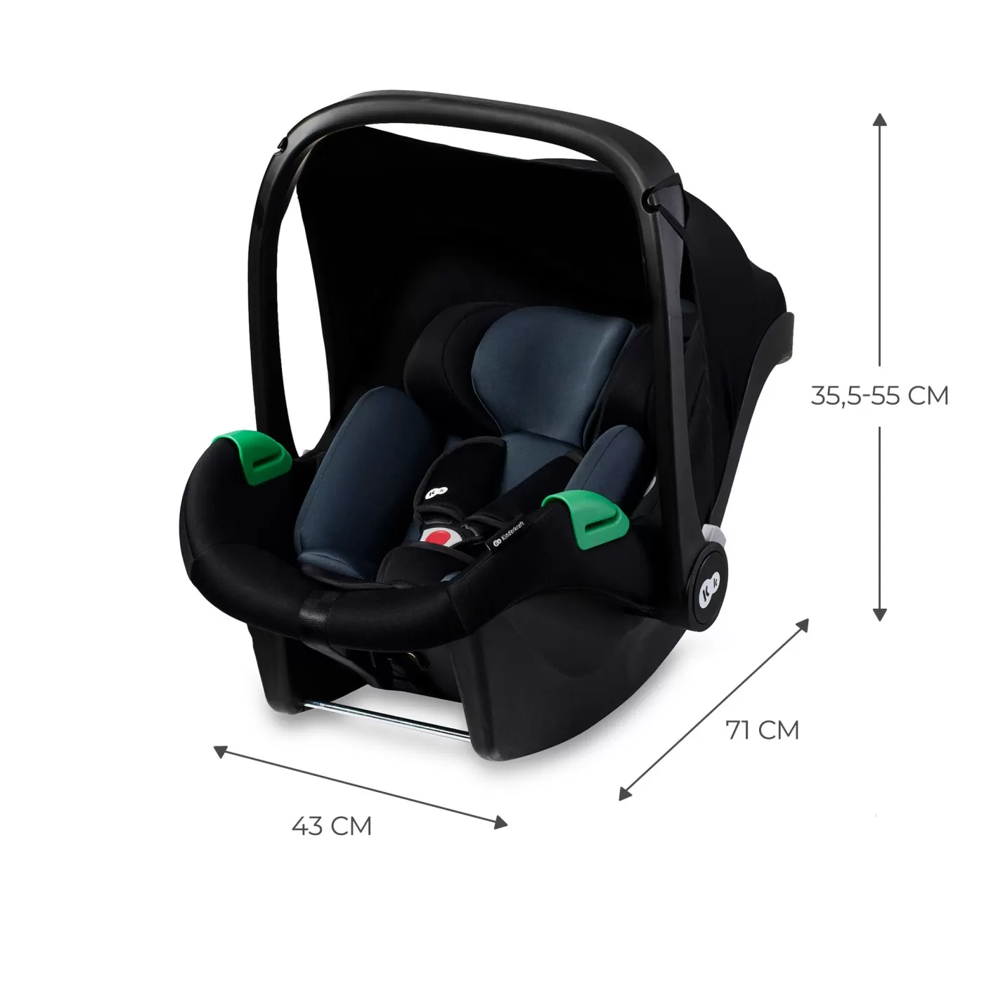 Scoica auto i-size, 40-75 cm, kinderkraft mink pro, black, varsta de la 0 luni la 2 ani [3]