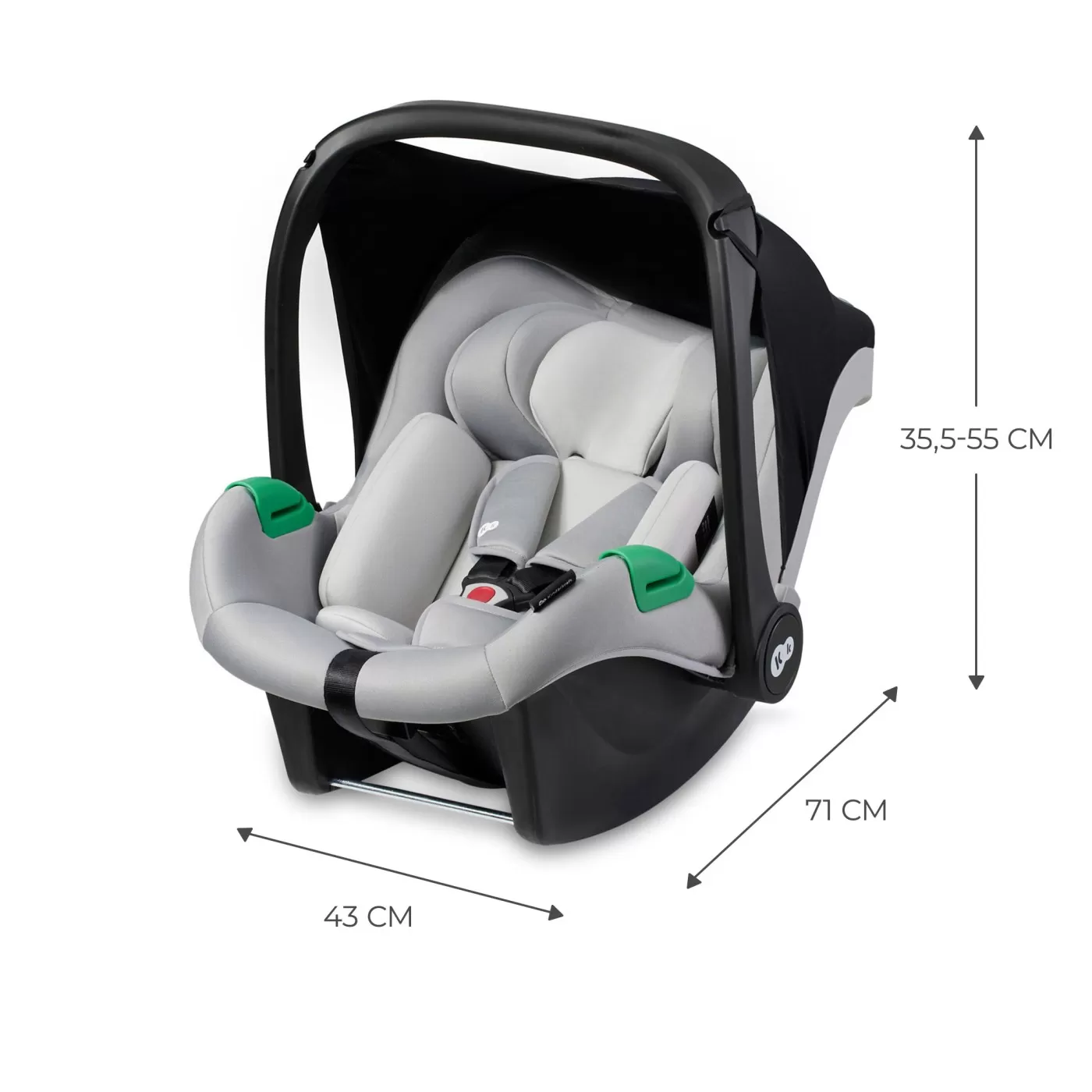 Scoica auto i-size, 40-75 cm, kinderkraft mink pro, grey, varsta de la 0 luni la 2 ani [3]