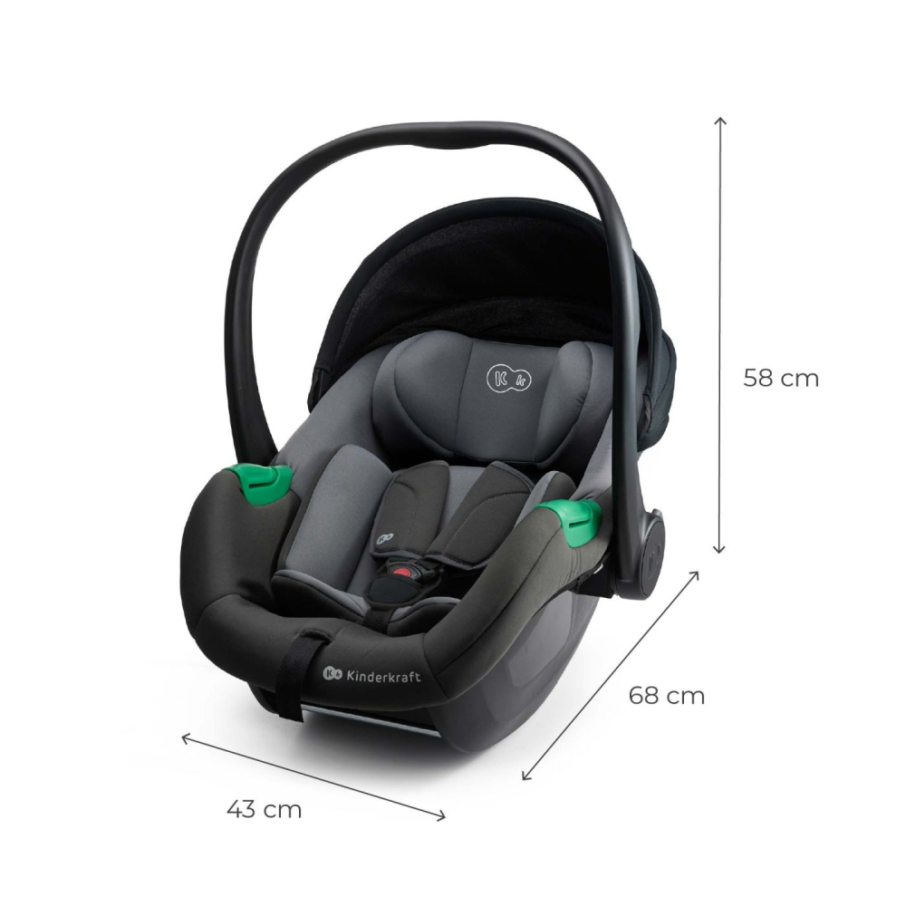 Scoica auto i-size, 40-87 cm, kinderkraft mink pro2 , grey copii varsta 0 luni - 2 ani [5]