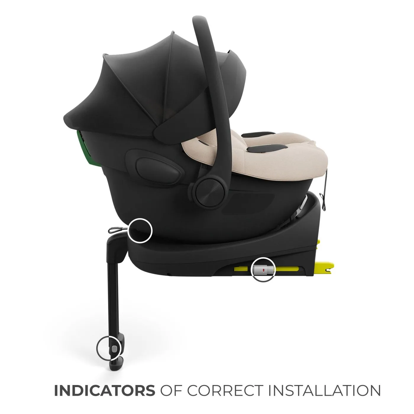 Scoica auto kinderkraft i-lite cu baza endura safe fx beige, copii varsta 0 luni pana la 1 an [2]