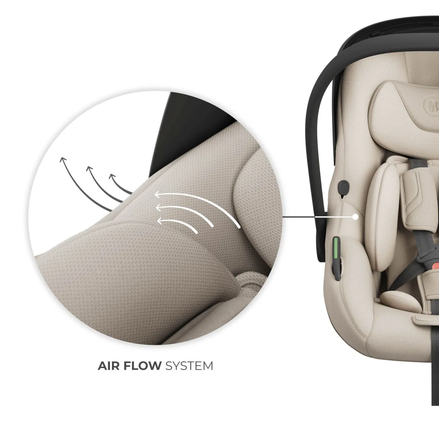 Scoica auto kinderkraft i-lite cu baza endura safe fx beige, copii varsta 0 luni pana la 1 an [6]
