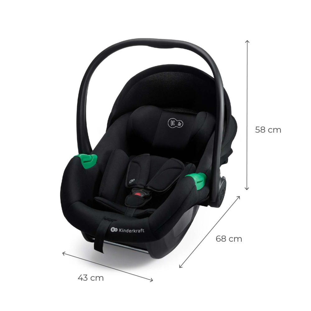 Scoica auto kinderkraft mink pro 2 i-size 40-75 cm + baza zestaw black copii varsta 0 luni - 1 an [6]