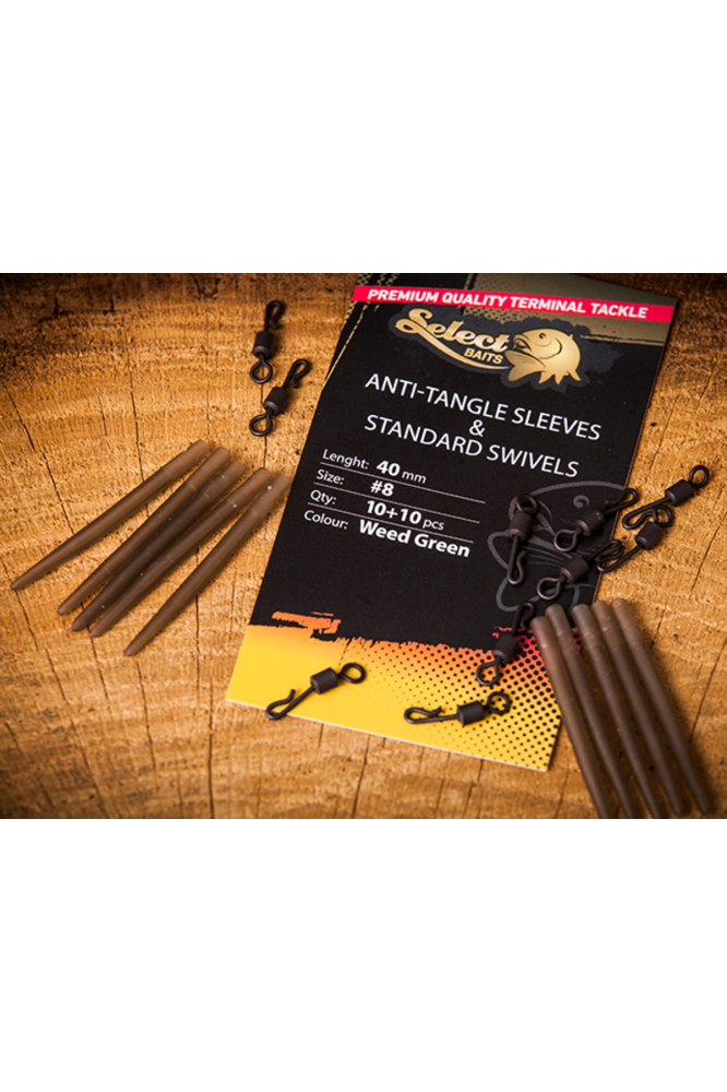 Select Baits Anti-tangle Sleeves and Standard Swivels Weed Green (verde) [2]