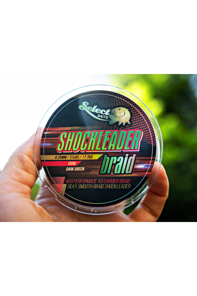 Select Baits fir textil Shockleader X8 Braid Dark Green 100m 0.25mm [3]