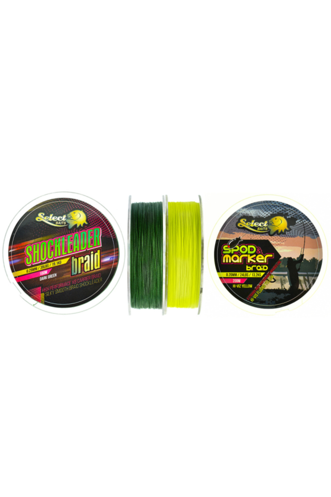 Select Baits fir textil Shockleader X8 Braid Dark Green 100m 0.25mm [2]