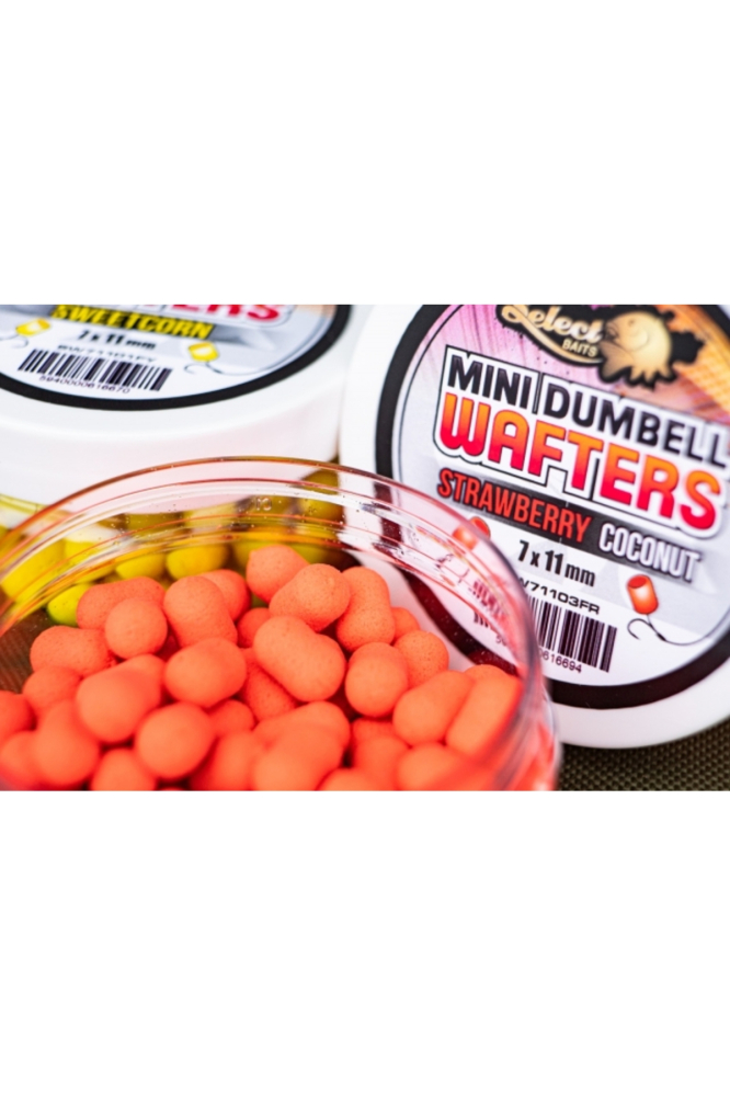 Select Baits Mini Dumbells Wafters Strawberry and Coconut 7 x 11mm 7 x 11mm [2]