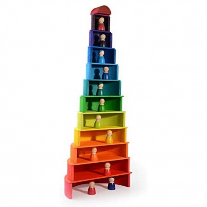Jocuri si jucarii din lemn Waldorf - semicerc lemn curcubeu. [7]