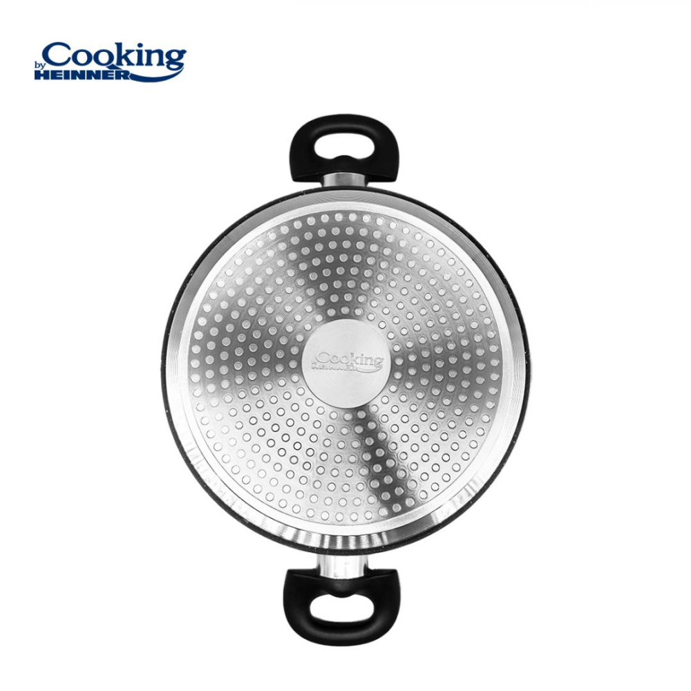 Semioala aluminiu forjat 24x10 cm,3.8l,onix, cooking by heinner [3]