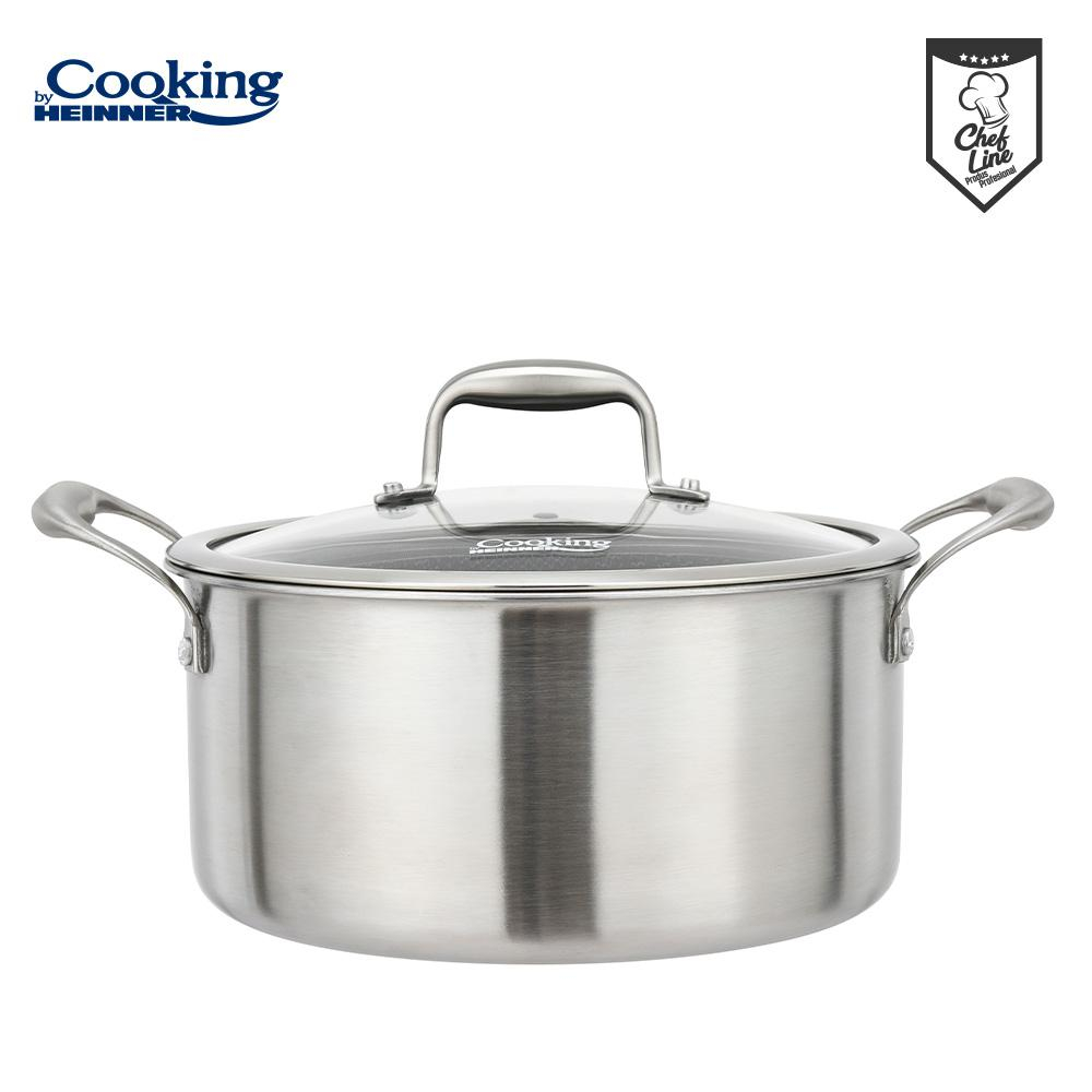 Semioala inox+capac sticla in 3 straturi 28x13 cm, 7 l, titanium3, cooking by heinner [2]