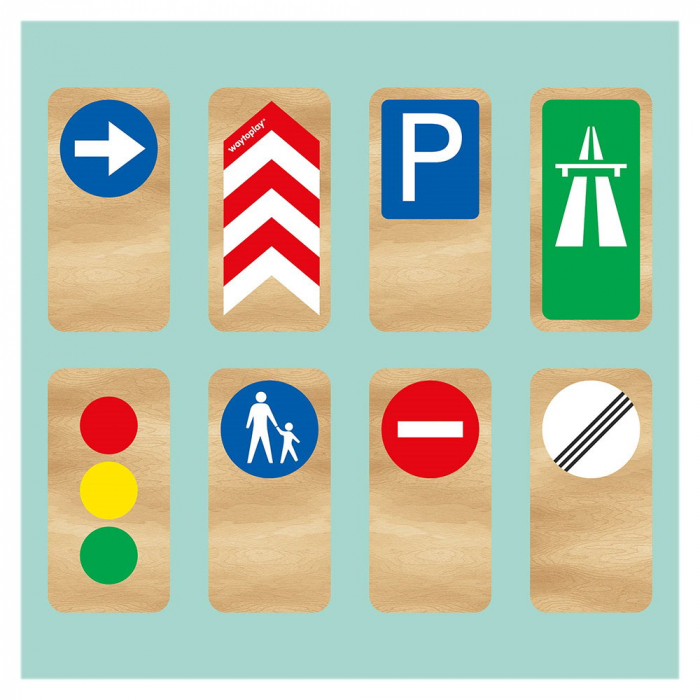 Semne de circulatie din lemn, 8 piese, Waytoplay, 3-9 ani [4]