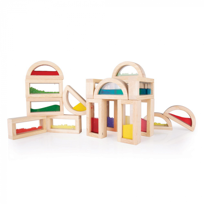 Sensory Rainbow Blocks, set complex cu 18 piese, Guidecraft, 2-7 ani [5]