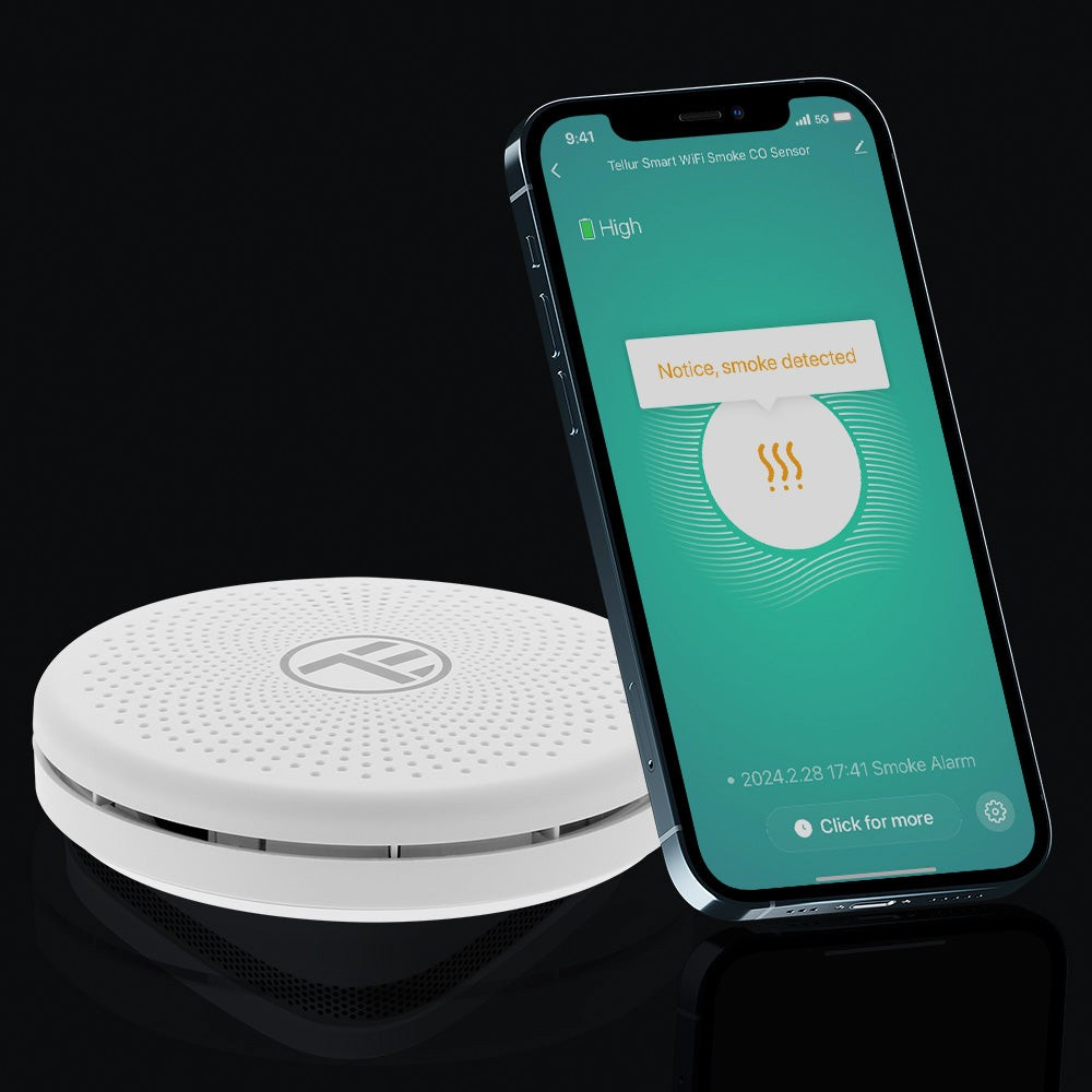 Senzor de fum și CO WiFi Tellur Smart, AA, alb [3]