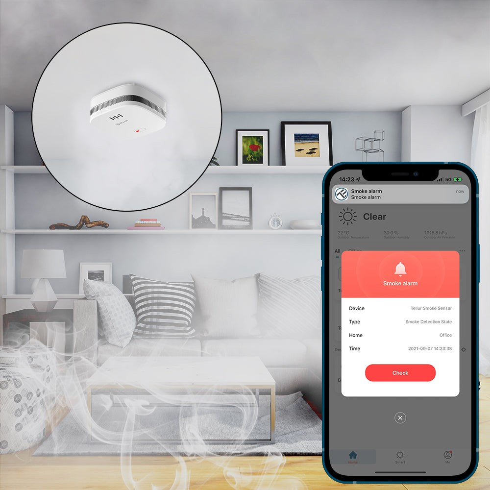 Senzor de gaz WiFi Tellur Smart, DC12V 1A, Alb [5]