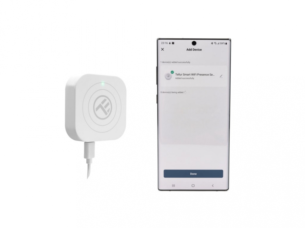 Senzor de prezență WiFi Tellur Smart, Microunde Radar 24GHz, USB-C, alb [7]