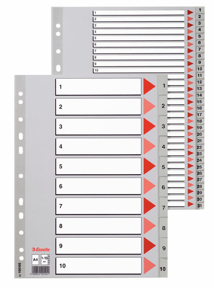 Separatoare index plastic 1-31 maxi esselte [2]