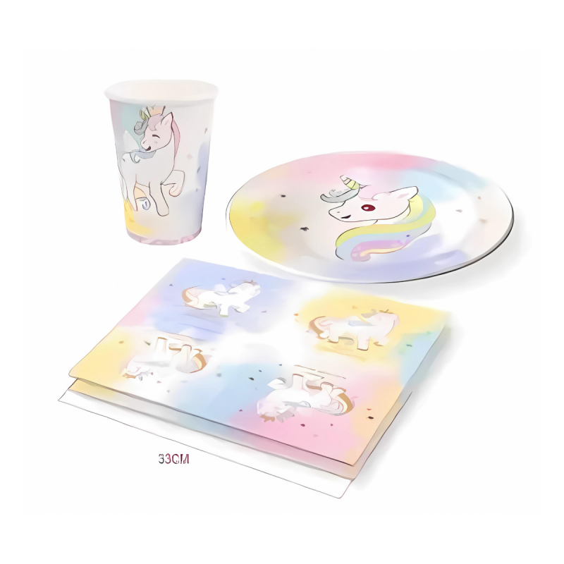 Servetele imprimeu unicorn, PartyGo, BR0024-T, set 6 buc [2]