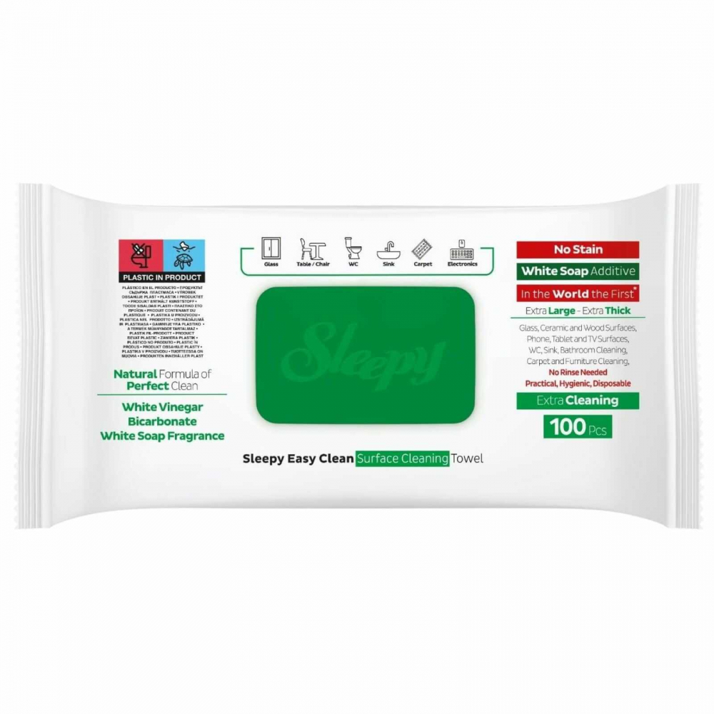 Servetele Umede cu Bicarbonat si Otet, 100 buc / pachet, Sleepy [2]