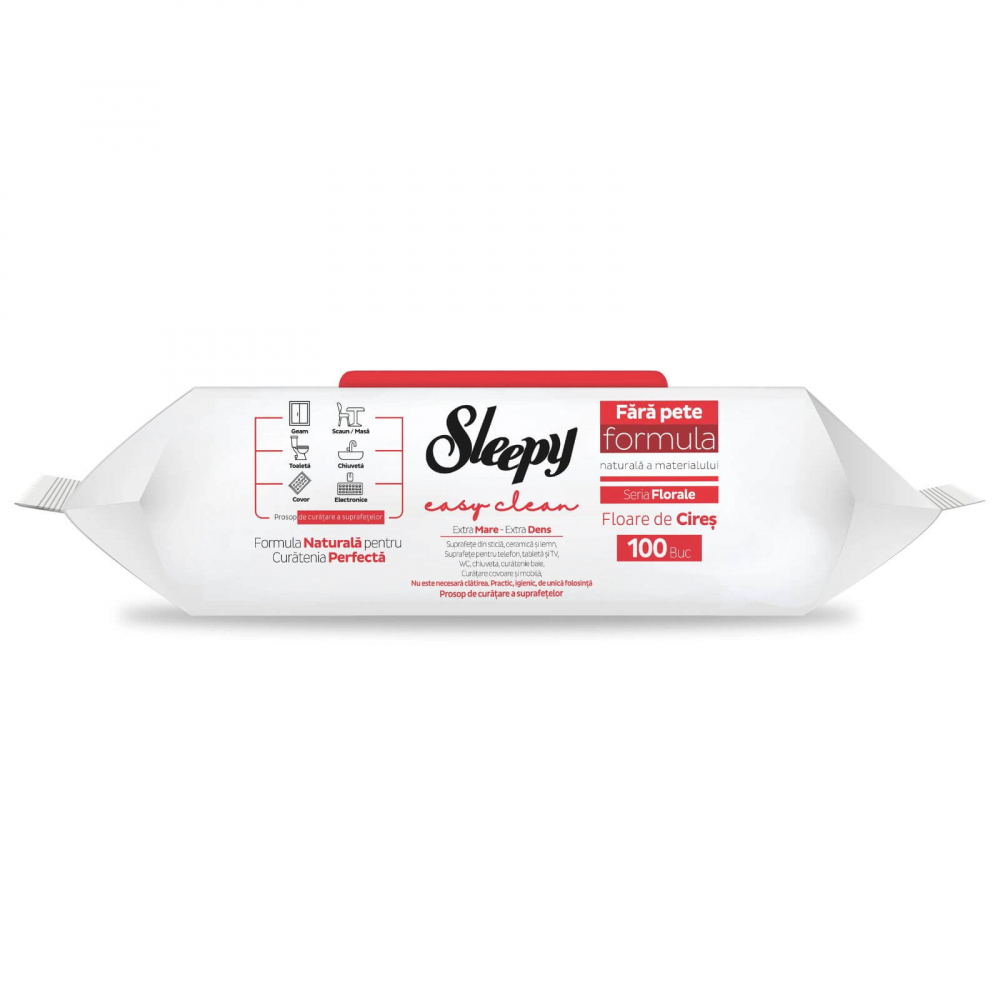 Servetele umede Sleepy cu otet si bicarbonat, Cherry Blossom, 100 buc [2]