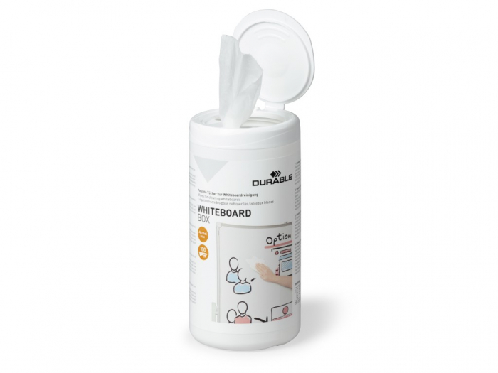 Șervețele umede cu dispenser curățare whiteboard 100/set, Durable [2]