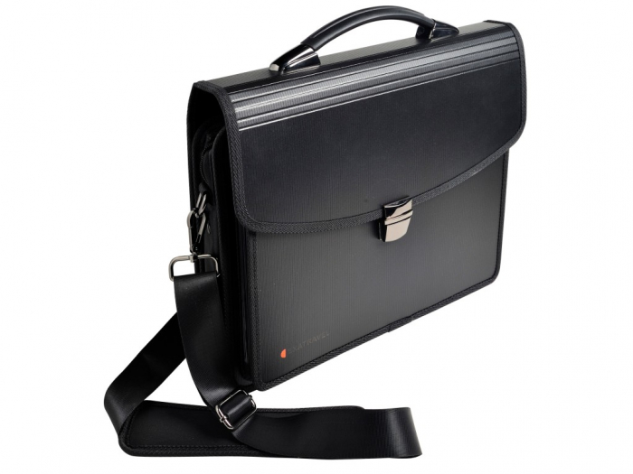 Servieta cu 7 buzunare cu fermoar, pentru laptop 15" si documente, rezistenta, neagra [2]