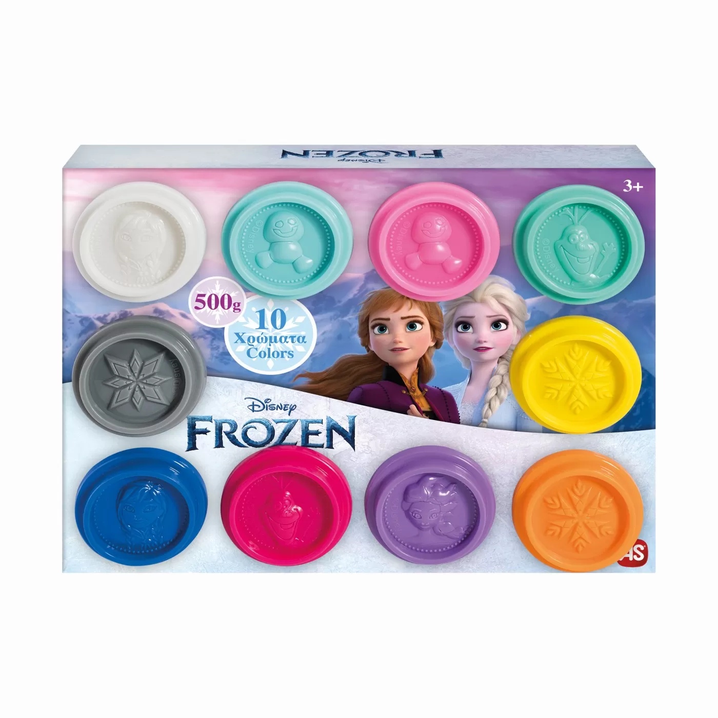 Set 10 borcanase de plastilina, Frozen, in ambalaj de carton, 500g, varsta de la 3 ani la 8 ani [4]