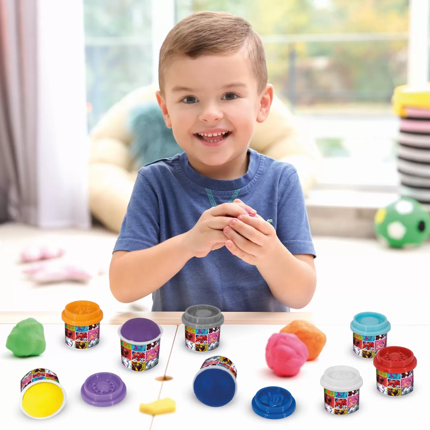 Set 10 borcanase de plastilina, Spiderman, in ambalaj de carton, 500g, varsta de la 3 ani la 8 ani [3]