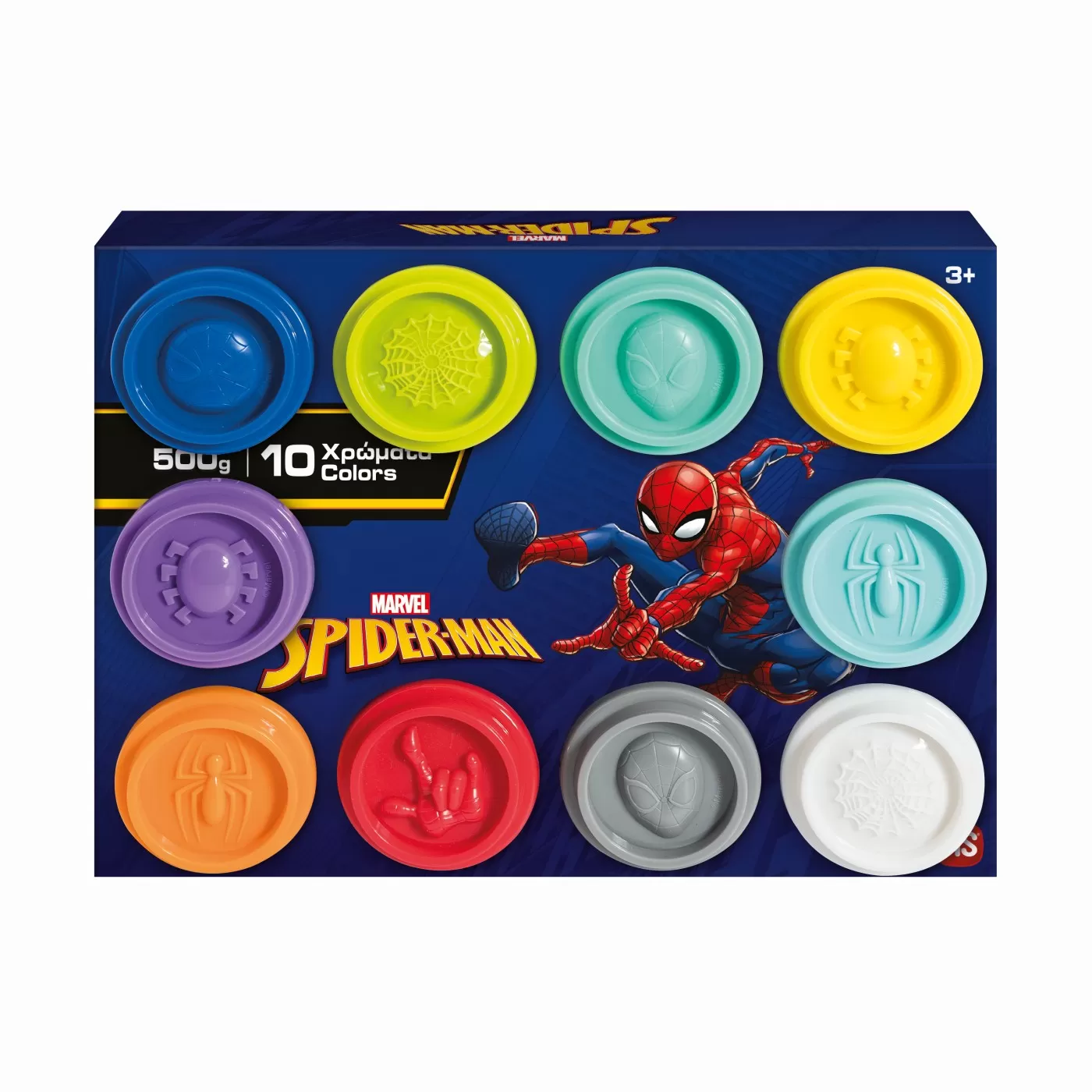 Set 10 borcanase de plastilina, Spiderman, in ambalaj de carton, 500g, varsta de la 3 ani la 8 ani [4]