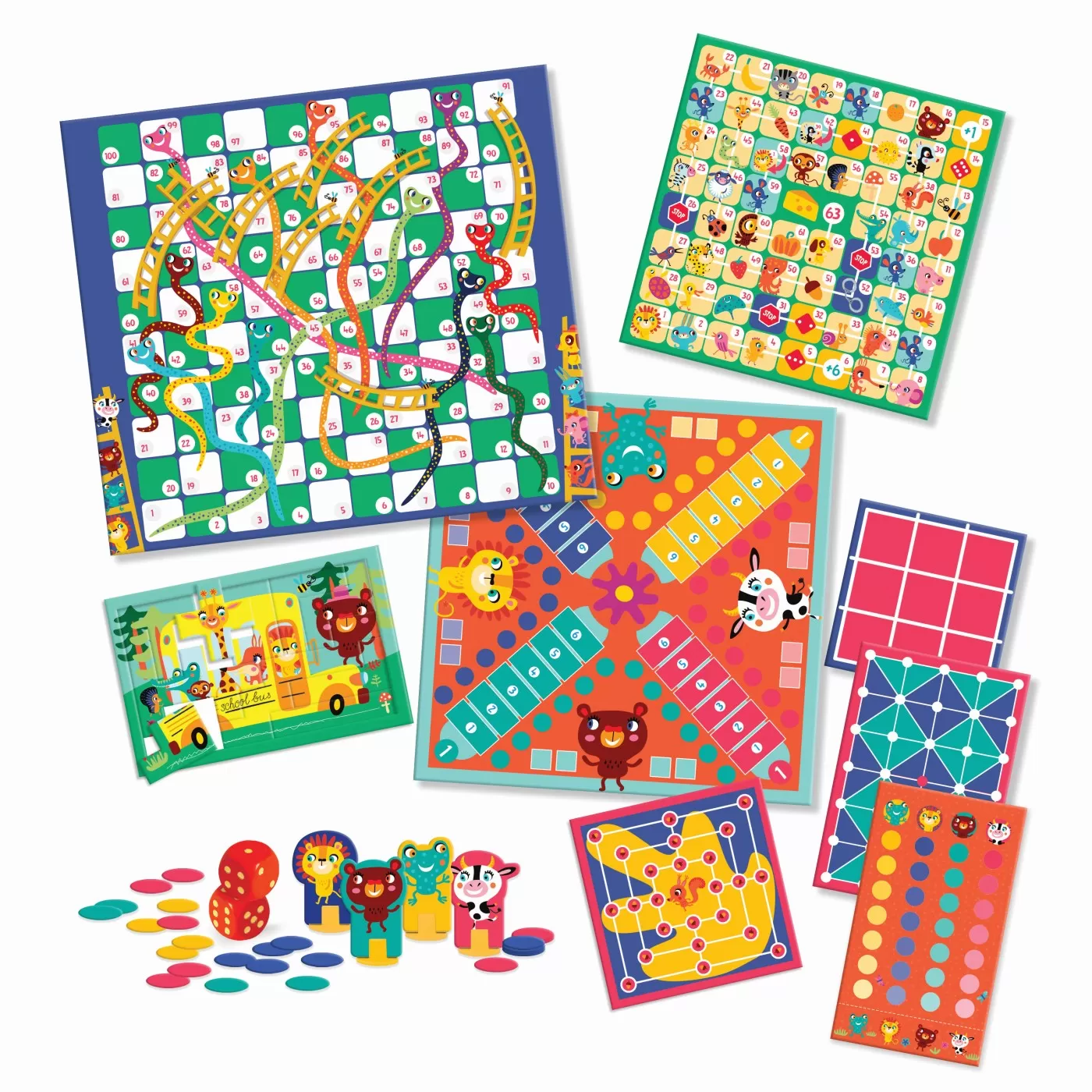 Set 10 jocuri in 1, Ludo, Serpi si scari, Tic tac toe, Lupta cu branza, Asediu, Pentomino, Puzzle, Trei la rand, Soarecii gemeni, Curse de soareci, varsta de la 4 ani la 10 ani [2]